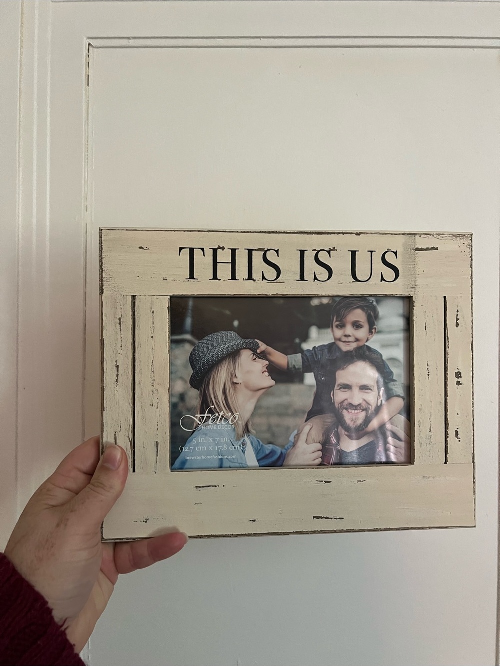 Cream 'This Is Us' Distressed Wood Picture Frame - Unbranded